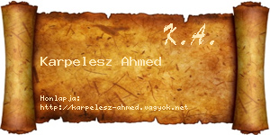 Karpelesz Ahmed névjegykártya